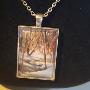 Woodland Winter Scene Pendant🌲
